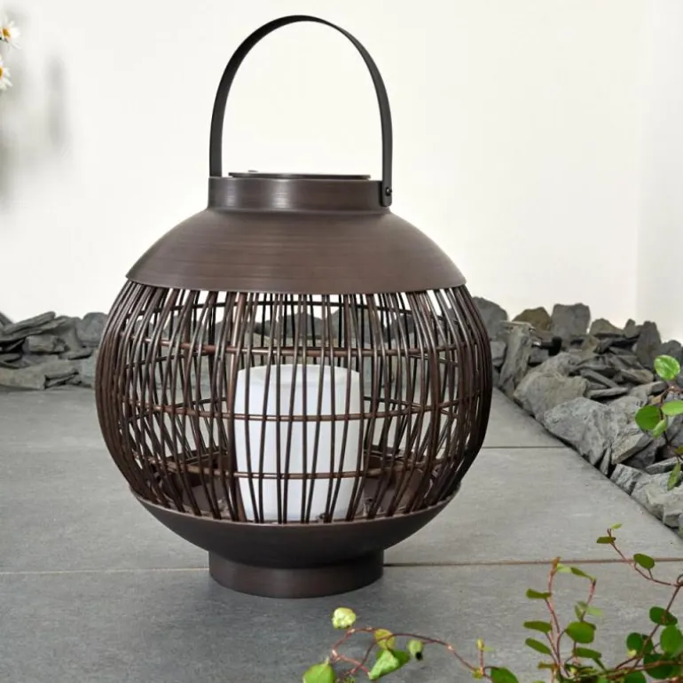 lampe solaire Aosta LED Brun, 1 lumière