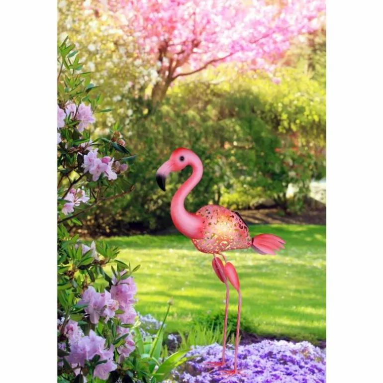 lampe solaire Globo FLAMINGO LED Rose, 1 lumière