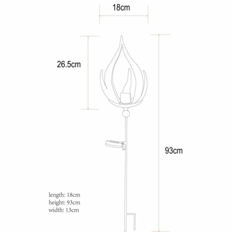 Lampe solaire Globo LAVA LED Noir, 10 lumières