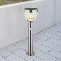 Lampe solaire Globo LED Acier inoxydable, 20 lumières, Détecteur de mouvement