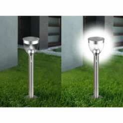 Lampe solaire Globo LED Acier inoxydable, 20 lumières, Détecteur de mouvement