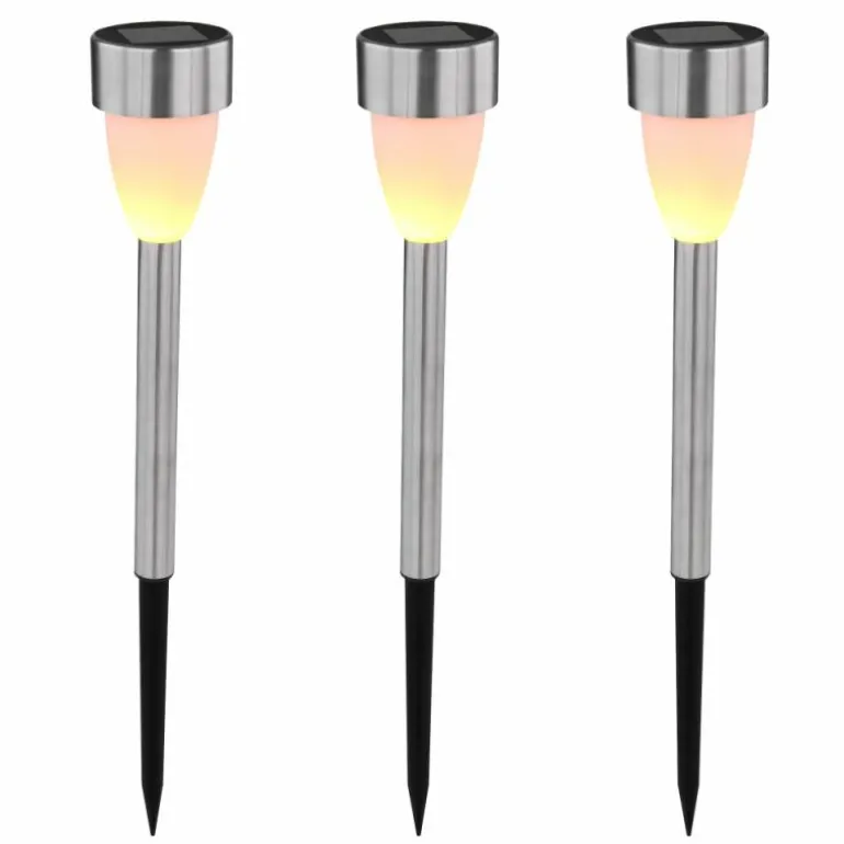 lampe solaire Globo LED Acier inoxydable, 3 lumières