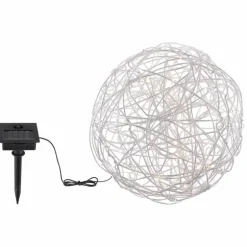 lampe solaire Globo LED Argenté, 30 lumières