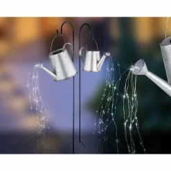 lampe solaire Globo LED Argenté, 80 lumières