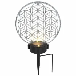 lampe solaire Globo LED Argenté, 2 lumières