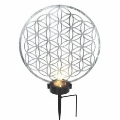 lampe solaire Globo LED Argenté, 2 lumières
