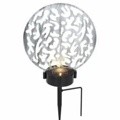 lampe solaire Globo LED Argenté, 2 lumières