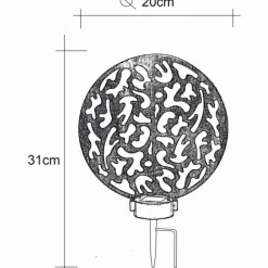 lampe solaire Globo LED Argenté, 2 lumières