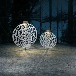 lampe solaire Globo LED Argenté, 1 lumière