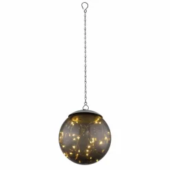 lampe solaire Globo LED Fumée, Noir, 20 lumières