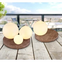 lampe solaire Globo LED Gris, 3 lumières