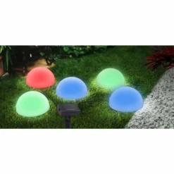 lampe solaire Globo LED Noir, 5 lumières, Changeur de couleurs