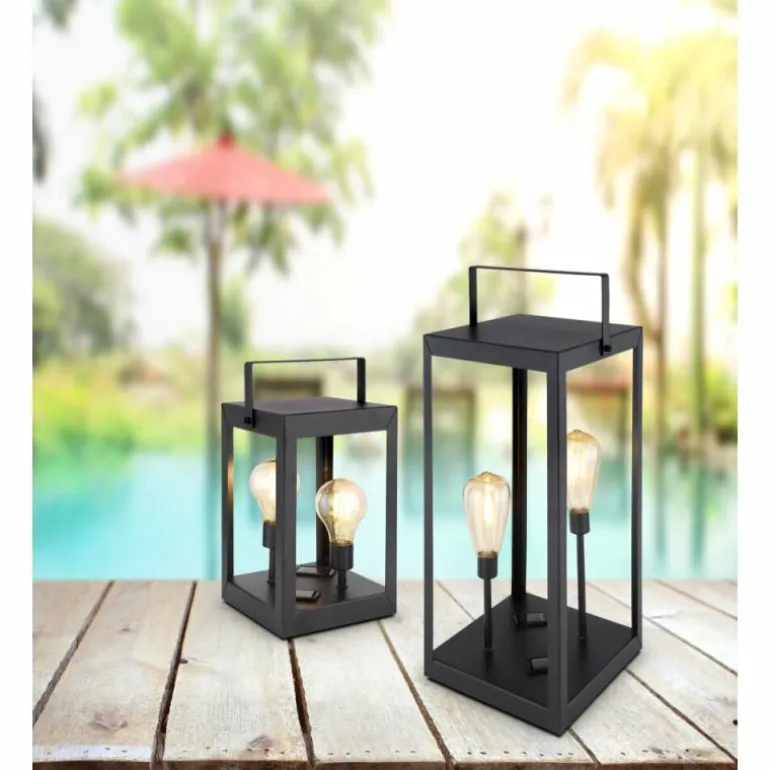 lampe solaire Globo LED Noir, 2 lumières