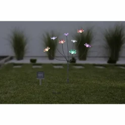 lampe solaire Globo LED Noir, 8 lumières