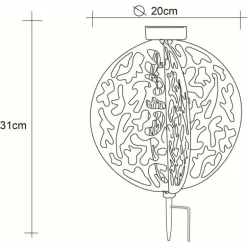lampe solaire Globo LED Rouille, 1 lumière