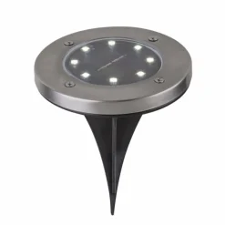 Lampe solaire Globo ROCKY LED Noir, 8 lumières