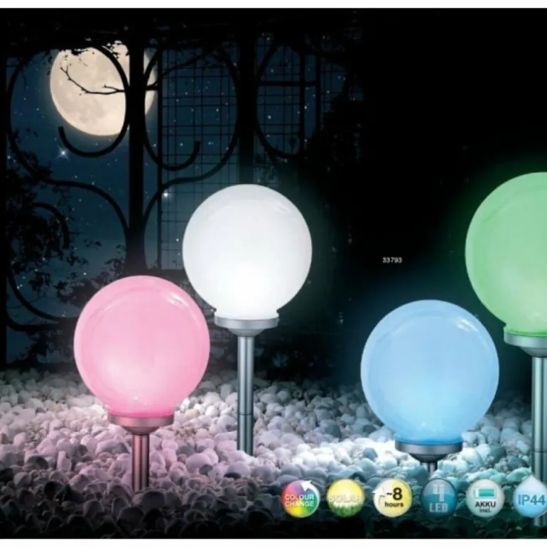 lampe solaire Globo SOLAR LED Argenté, 4 lumières