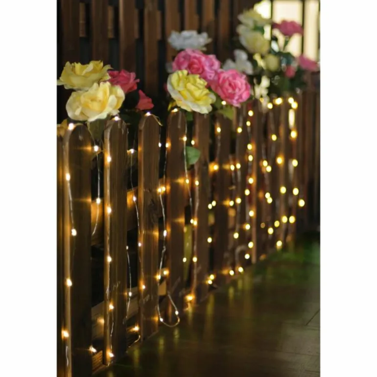 Lampe solaire Globo STRIPE LED Transparent, 120 lumières