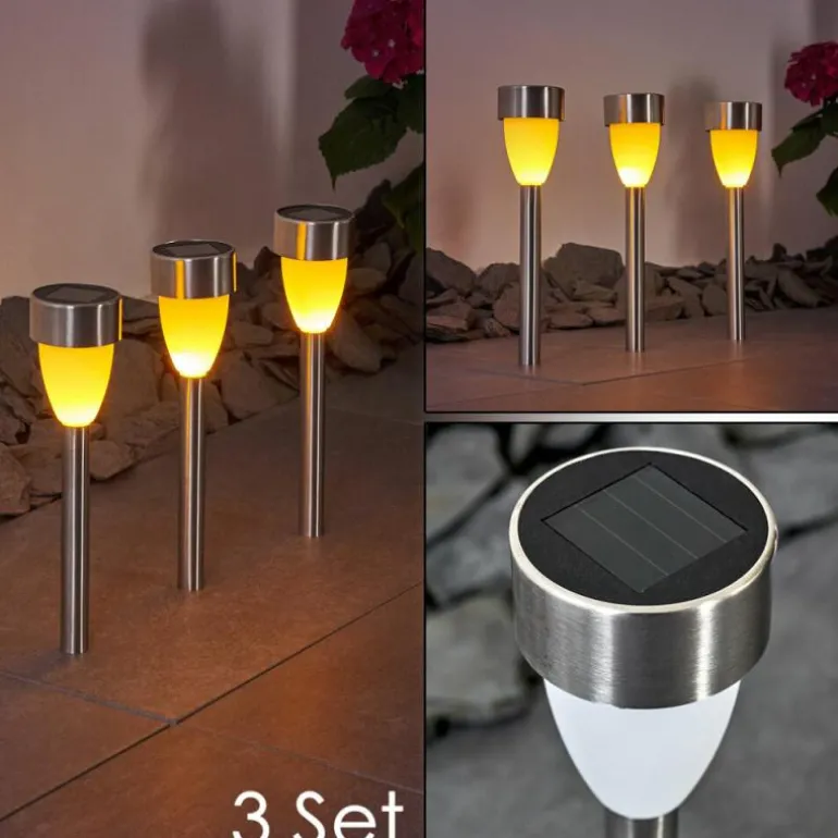 lampe solaire Gorizia LED Acier inoxydable, 3 lumières