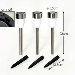 lampe solaire Gorizia LED Acier inoxydable, 3 lumières