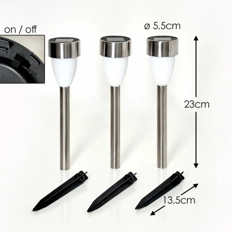 lampe solaire Gorizia LED Acier inoxydable, 3 lumières