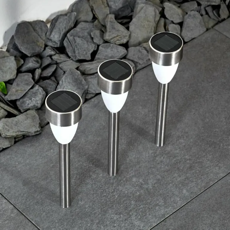 lampe solaire Gorizia LED Acier inoxydable, 3 lumières