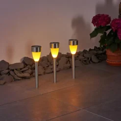 lampe solaire Gorizia LED Acier inoxydable, 3 lumières