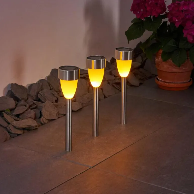 lampe solaire Gorizia LED Acier inoxydable, 3 lumières