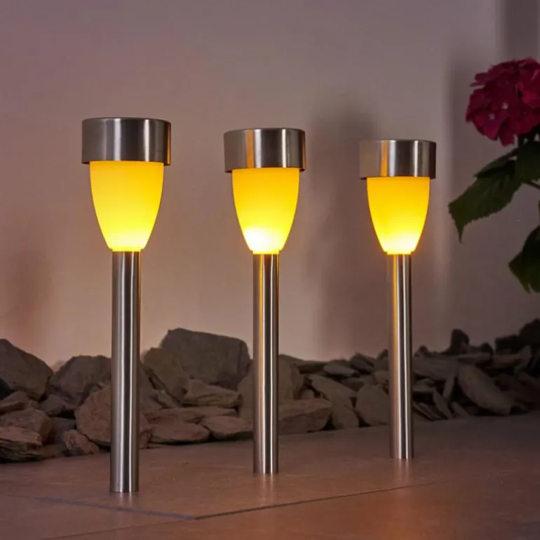 lampe solaire Gorizia LED Acier inoxydable, 3 lumières