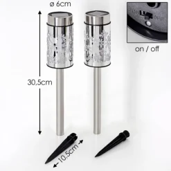 lampe solaire Gorizia LED Acier inoxydable, 2 lumières, Changeur de couleurs