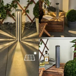 lampe solaire Hankinson LED Argenté, 1 lumière