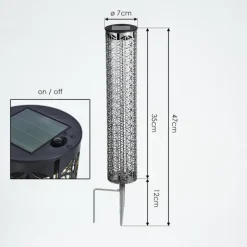 lampe solaire Hankinson LED Gris, Noir, Argenté, 1 lumière