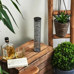 lampe solaire Hankinson LED Noir, Argenté, 1 lumière