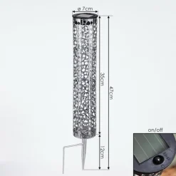 lampe solaire Hankinson LED Noir, Argenté, 1 lumière