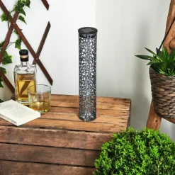 lampe solaire Hankinson LED Noir, Argenté, 1 lumière