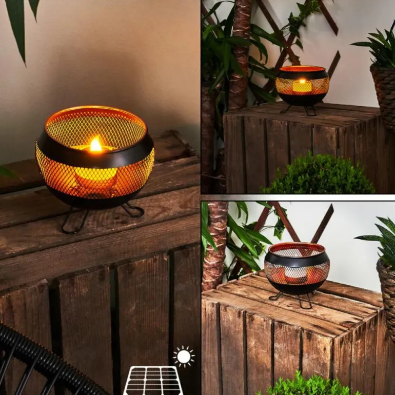 lampe solaire Harimal LED Cuivre, Noir, 1 lumière