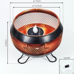 lampe solaire Harimal LED Cuivre, Noir, 1 lumière