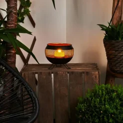 lampe solaire Harimal LED Cuivre, Noir, 1 lumière