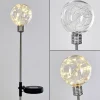 Lampe solaire Hilda LED Chrome, Transparent, 20 lumières