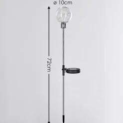 Lampe solaire Hilda LED Chrome, Transparent, 20 lumières