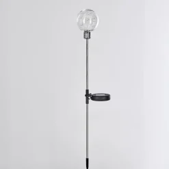 Lampe solaire Hilda LED Chrome, Transparent, 20 lumières