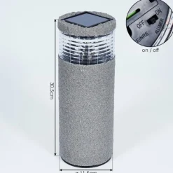 lampe solaire Mesabolo LED Gris, Noir, 1 lumière