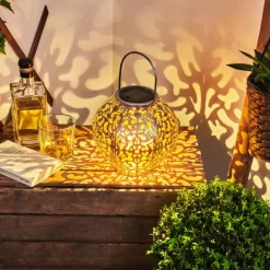 lampe solaire Moreland LED Cuivre, Noir, Argenté, 1 lumière