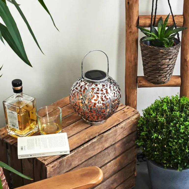 lampe solaire Moreland LED Cuivre, Noir, Argenté, 1 lumière