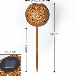 lampe solaire Paradiski LED Rouille, 1 lumière