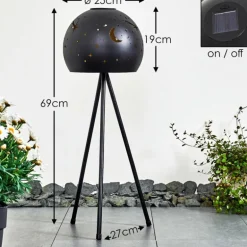 lampe solaire Paralia LED Noir, 1 lumière