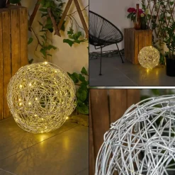 lampe solaire Rapallo LED Argenté, 30 lumières