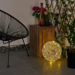 lampe solaire Rapallo LED Argenté, 30 lumières