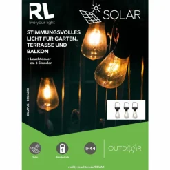 lampe solaire Reality Campus LED Noir, 3 lumières