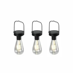 lampe solaire Reality Campus LED Noir, 3 lumières